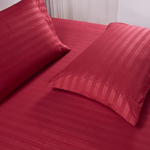 Miniatura 6 de Juego de sábanas y fundas de almohada 100% algodón orgánico, juego de 6 piezas, lujoso y suave como la mantequilla, sábana bajera ajustable de 10