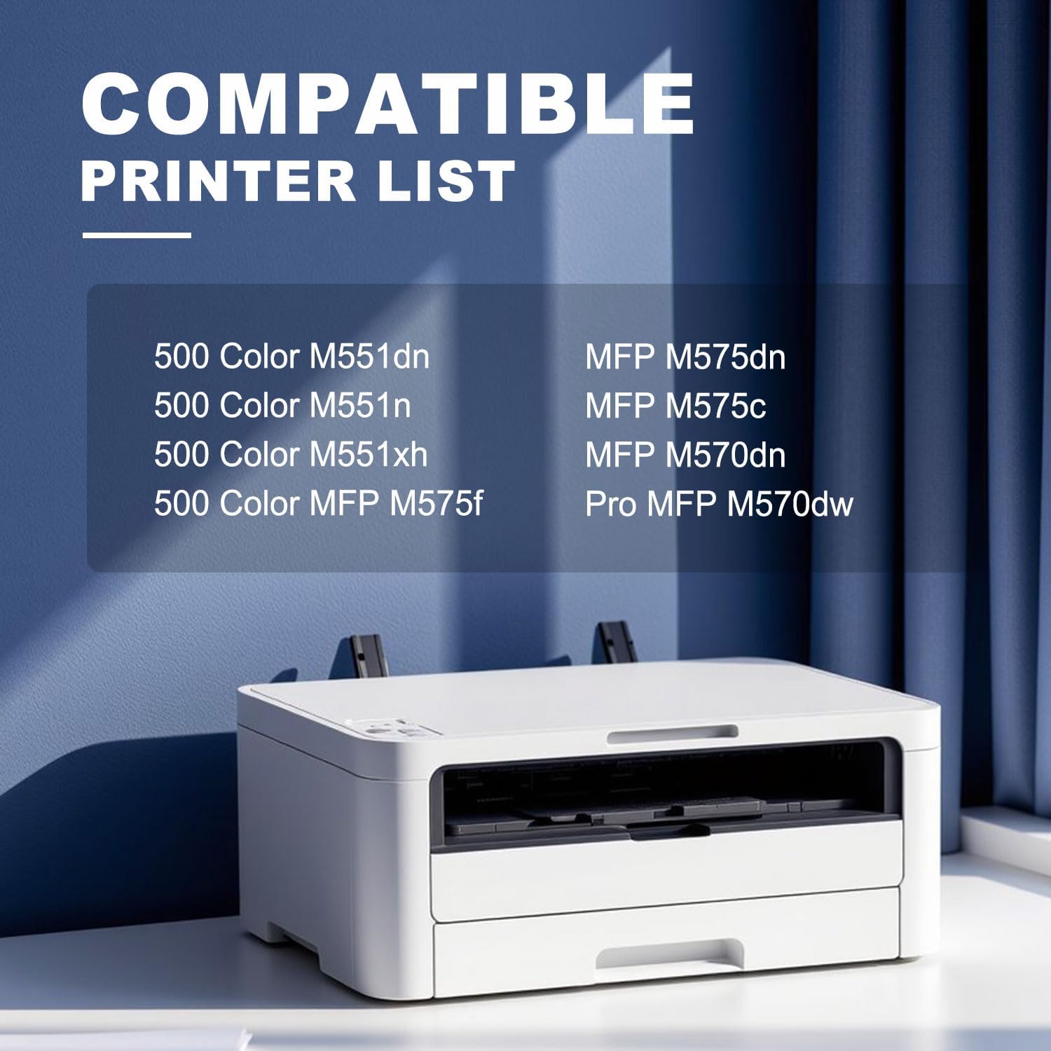 507A Toner Cartridges 4-Pack (BK/C/M/Y) Replacement for HP 507A Toner & 507A Ink, Compatible with Enterprise 500 Color M551, MFP M570, MFP M575 Series Printer (CE400A, CE401A, CE402A, CE403A)