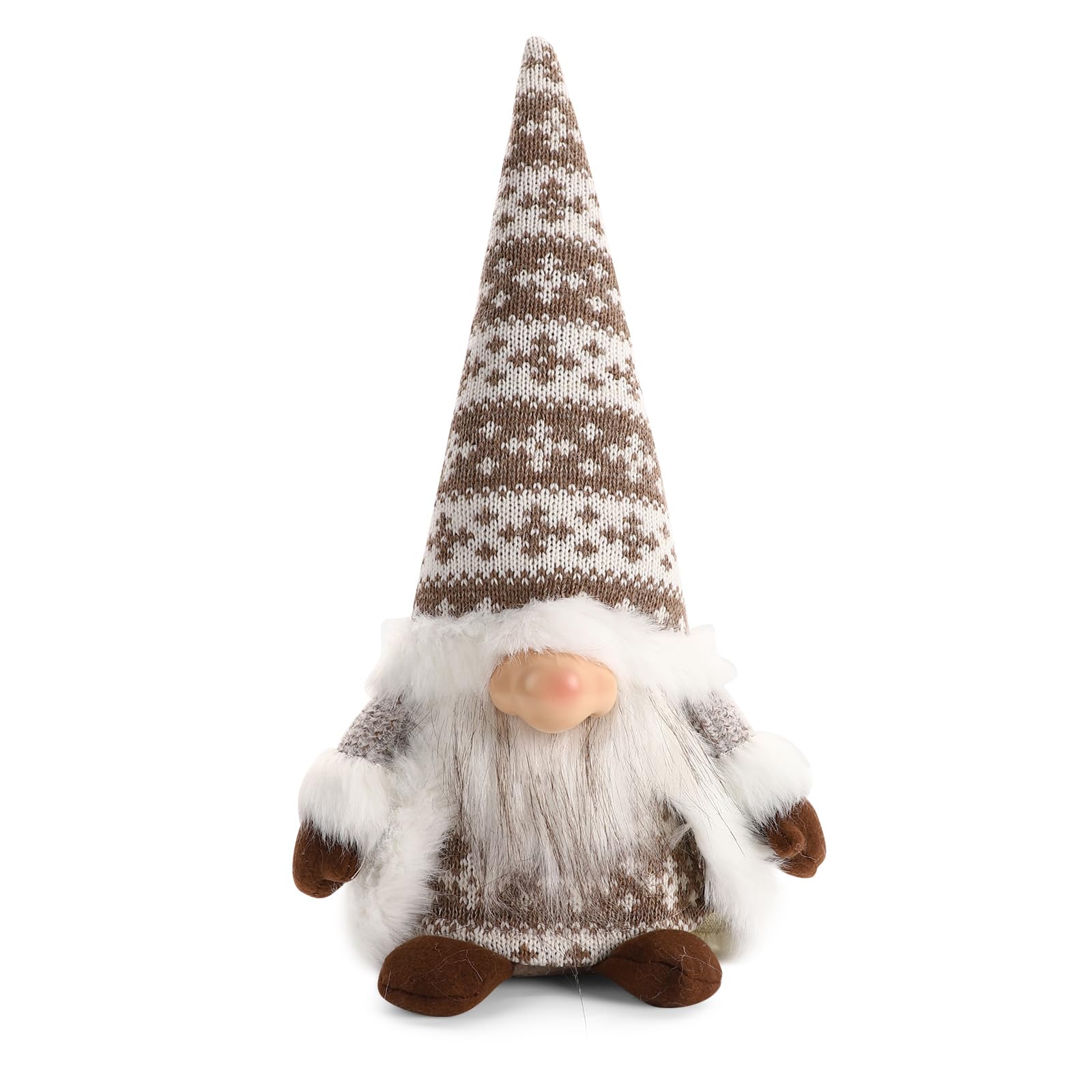 Dujsrzl Light Brown Gnome Christmas Decorations - Santa Plush Ornaments Holiday Elf Dwarf Thanksgiving Halloween Valentines Nordic Gifts For Home Tiered Tray Tabletop Décor (Light Brown)