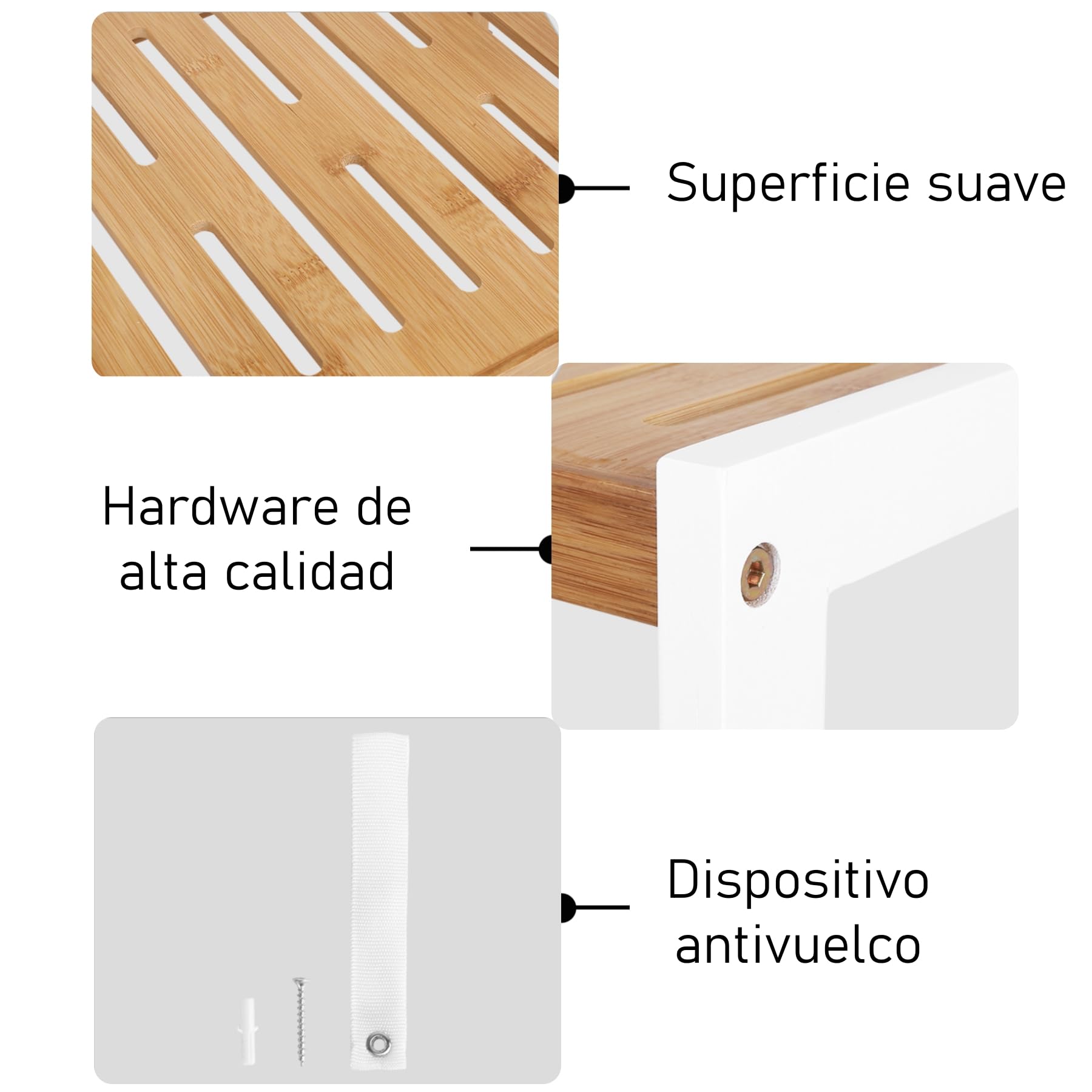 FOREHILL Estantería Baño de 7 Niveles de Bambú, Estantería Estrecha | Estantería Esquinera, Estantería de Almacenamiento, para Cocina,Sala de Estar,Dormitorio,Pasillo Blanco y natural 36x28x161cm