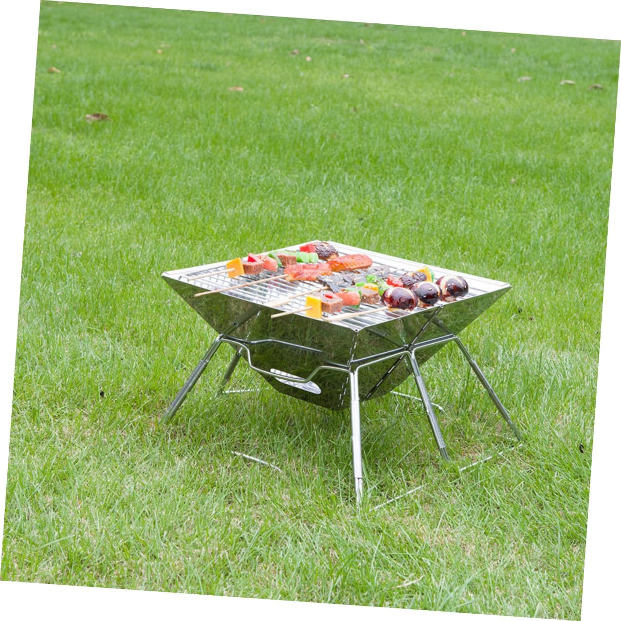 Portable Camping Grill and Wear-resistant Professional Barbecue Rack with Folding Design for Outdoor Camping, Tailgating, and Backyard Bbq