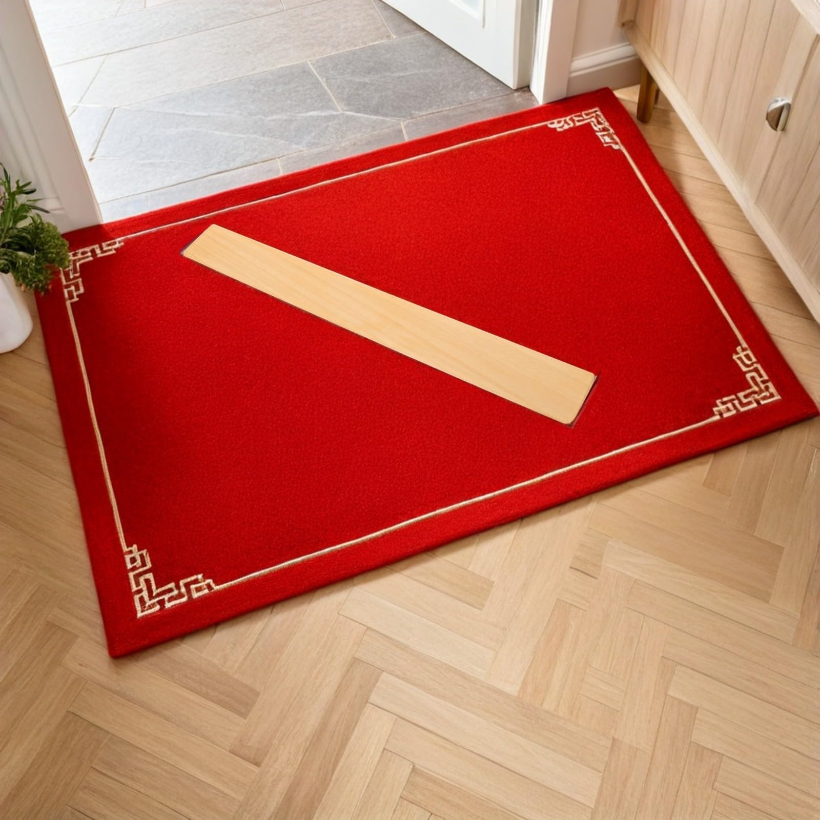FRCOLOR 2 Piezas Rampa para Silla de Ruedas de Madera Portátil Superficie Pulida para Umbrales y Escalones Hogar, Adecuado para Marcos de Puertas y Movilidad