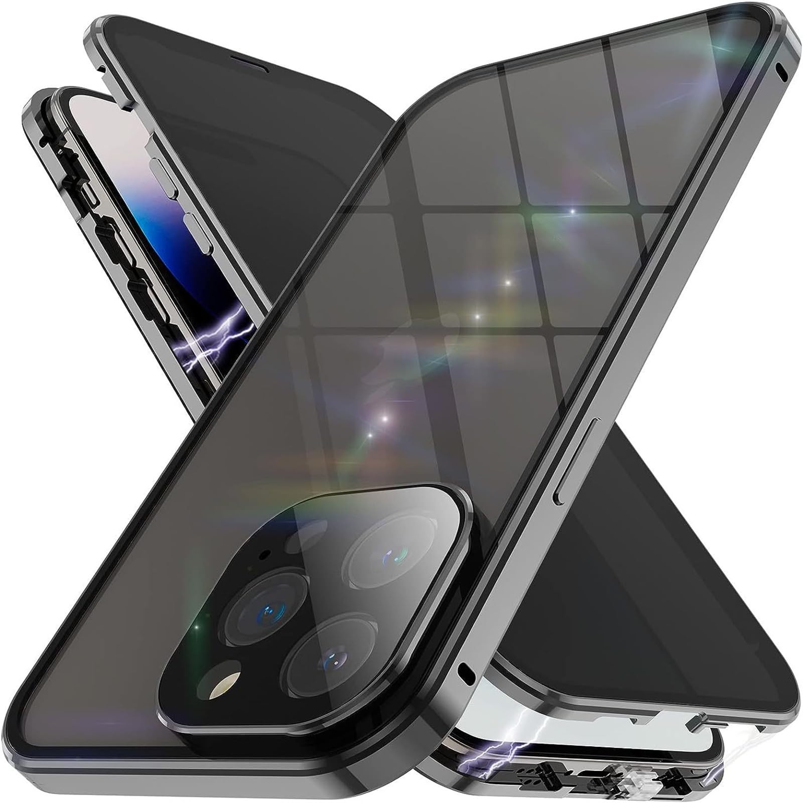 Coque magnétique anti-peep iPhone 15 avec verre double face - 8