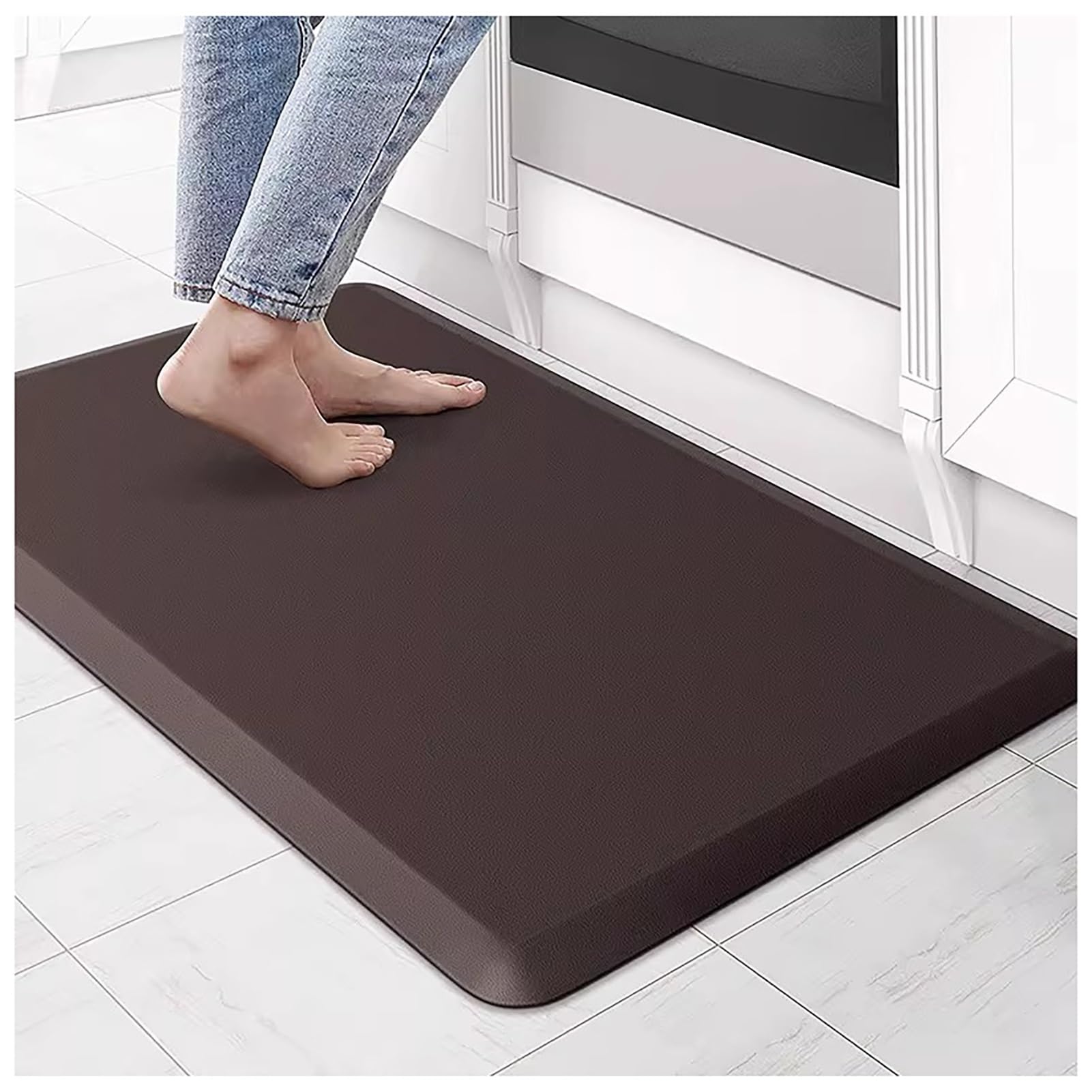 Tappetino antifatica ispessito, tappetino ergonomico antiscivolo impermeabile for cucina, ufficio, casa, 4 colori disponibili(Brown,44x71cm/17.3x28.0in)