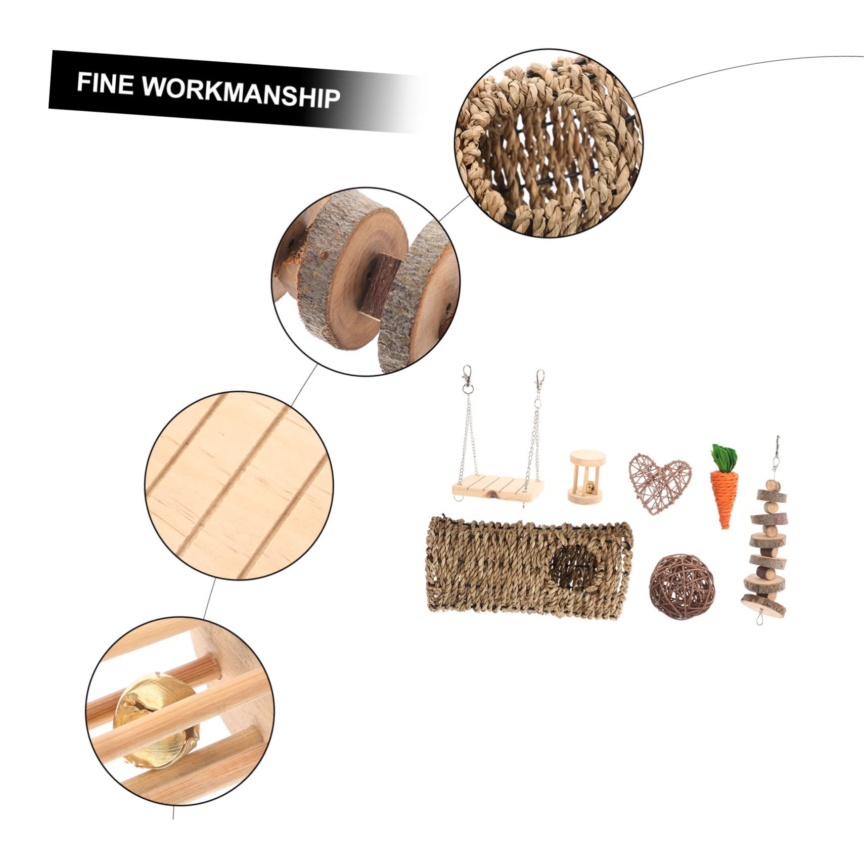 DOITOOL 1satz Teiliges Set Mit Kauspielzeugen Für Hasen Hamster Und Meerschweinchen Natürliche Holzspielzeuge Zur Zahnpflege Und Beschäftigung Für Kleintiere Gegen Langeweile Bewegung