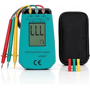 Rotary Field Meter 3 Phases AC 40  600 V Rotary Field Tester Phase Tester
