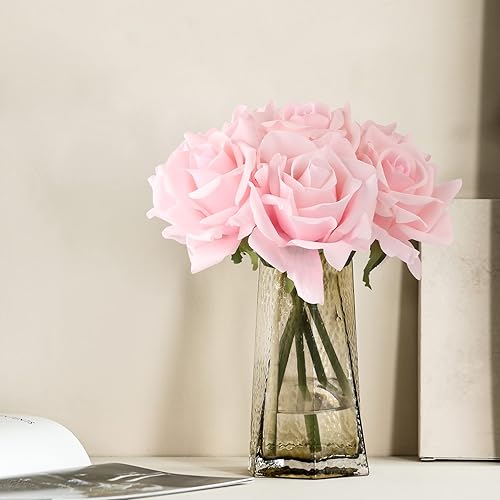 Miniatura 84 de Eyamumo Flores falsas, rosas artificiales de seda sintética al tacto real para decoración de bricolaje, fiesta de boda, decoración de oficina