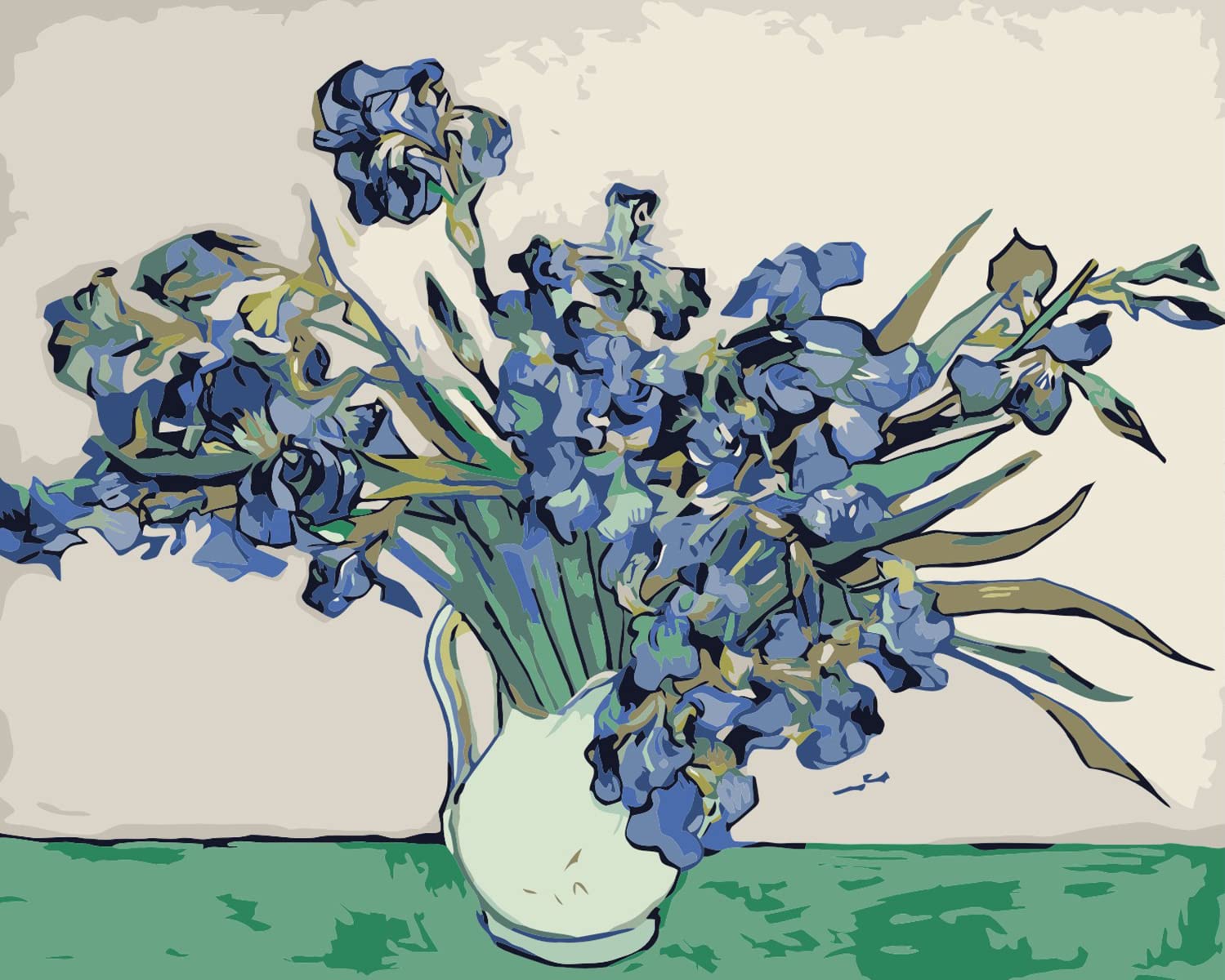 Liziciti Iris Vase Paint By Number Kit On Canvas For Adults Beginner Van Gogh Famous Paintings Diy Acrylic Oil Painting Arts 16X20 Inch (Frameless, )