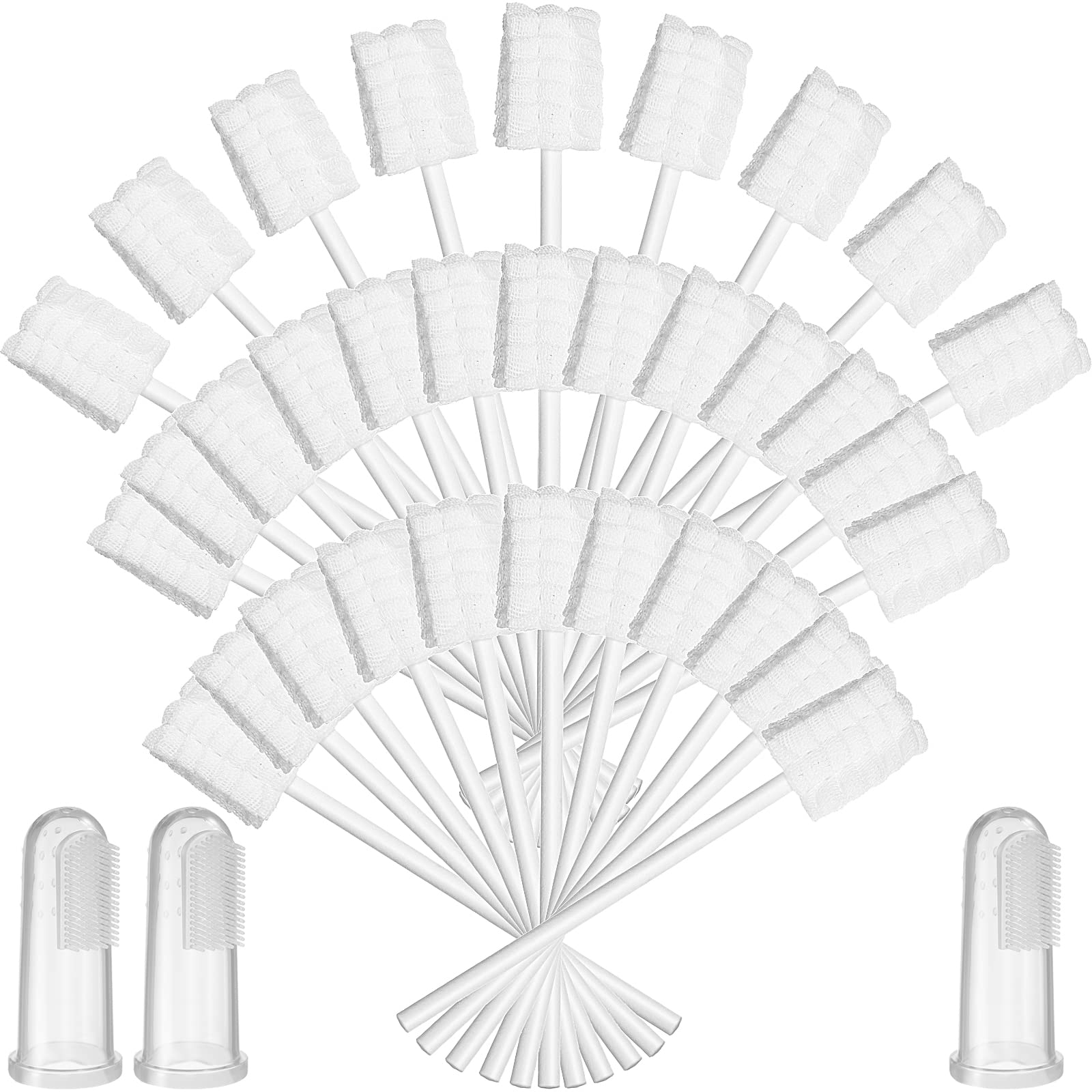 Tondiamo100 Pcs Baby Tongue Cleaner Toothbrush Baby Oral Cleaner with 3 Pieces Finger Toothbrush for Newborn Mouth Oral Cleaning Infant for 0-36 Months