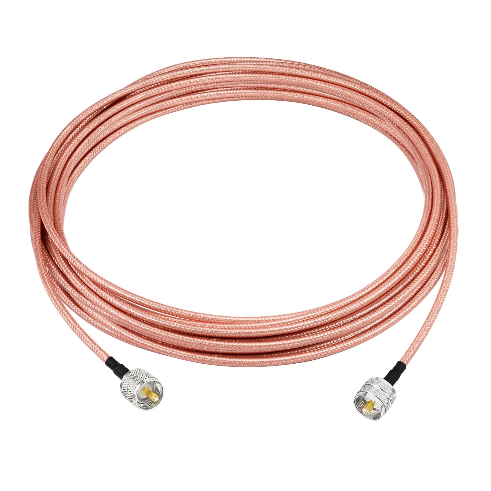 Superbat CB Coax Cable 20ft Low Loss RG142 PL-259 UHF Male to Male Cable