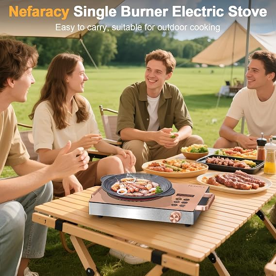 Single Burner Electric Hob 2000W, Portable Ceramic Stove, 220V with Plug