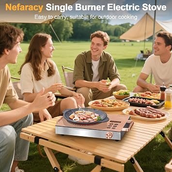 Single Burner Electric Hob 2000W, Portable Ceramic Stove, 220V with Plug