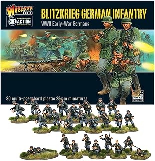 Bolt Action Miniatures - Warlord Games Blitzkrieg German Infantry 28mm Miniatures - 30 German Infantry, WW2 Model Kits, Miniature Wargaming by Wargames Delivered - Plastic Model Kits Military