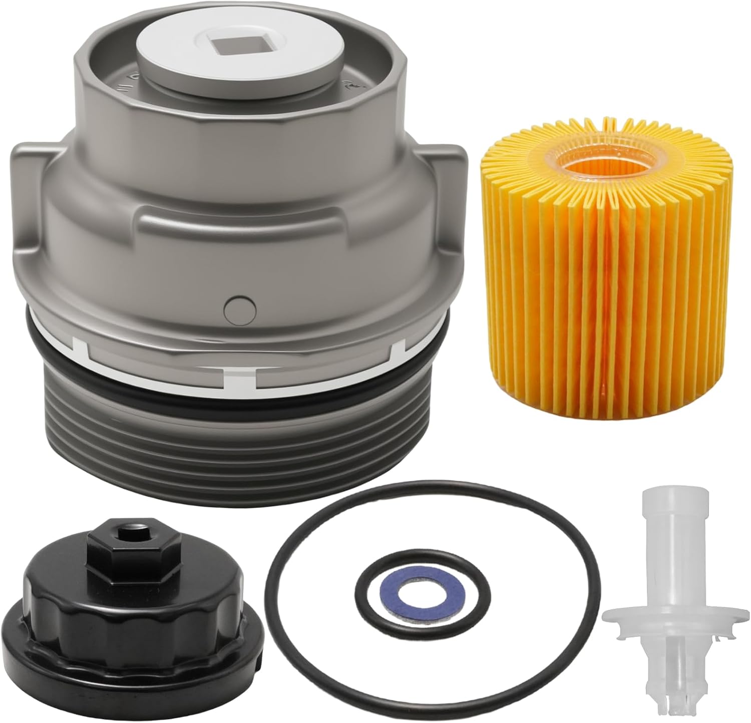 15620-31060 Oil Filter Housing Cover Assembly Kit Replacement for Toyota Avalon Tacoma 4Runner Camry FJ Cruiser Highlander Sienna Tundra RAV4, for Lexus ES350 ES300h ES350 RX330 RX330 RX350