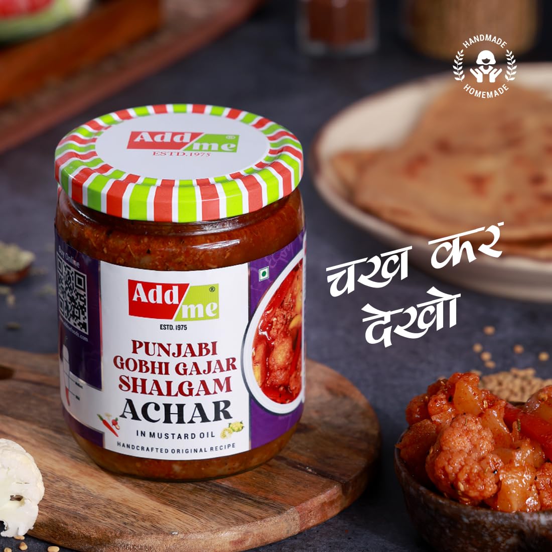 Add me Sweet Mixed Pickle of Gobhi gajar Shalgam Pickles 1.2kg Punjabi Pickles. Sweet & Sour Mix achar of Carrot, Turnip & Cauliflower with Onion & Garlic 2 x 600gm achaar 3