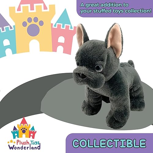 Miniatura 2 de Freddie The Frenchie - Peluche de bulldog francés, juguete de peluche juguetón de peluche para niños, regalo de Pascua para niños, 8 pulgadas