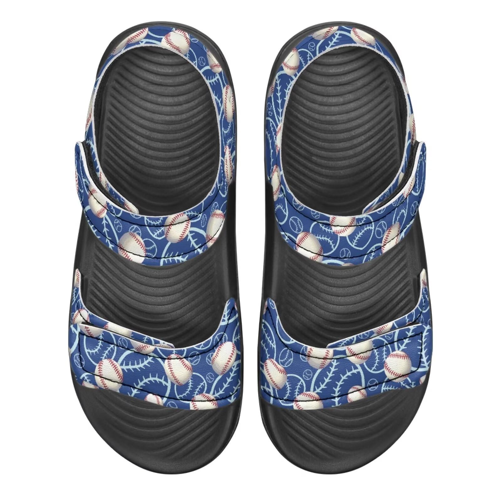Ocwfudsx Toddler Boys' Hook and Loop Beach Sandals with Print - Stable, Safe, Anti-slip, for Learning Walking, Running, Travel