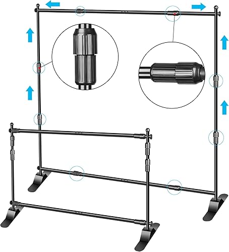 Miniatura 4 de EMART Telón de fondo de fotos de 10 x 8 pies (ancho x alto), tubo telescópico ajustable con fondo de fotos Emart de 8.5 x 10 pies de color blanco