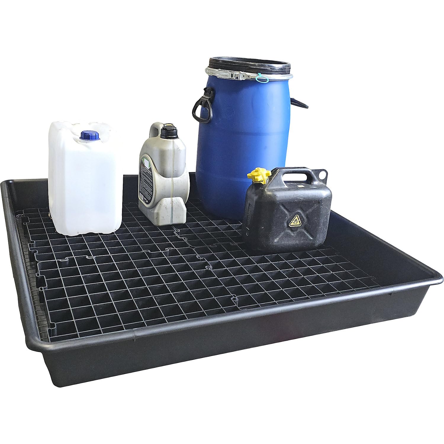 eurokraft basic | PE-Kleingebinde-Universalwanne | Volumen 100 l, ohne Zulassung, mit PE-Rost