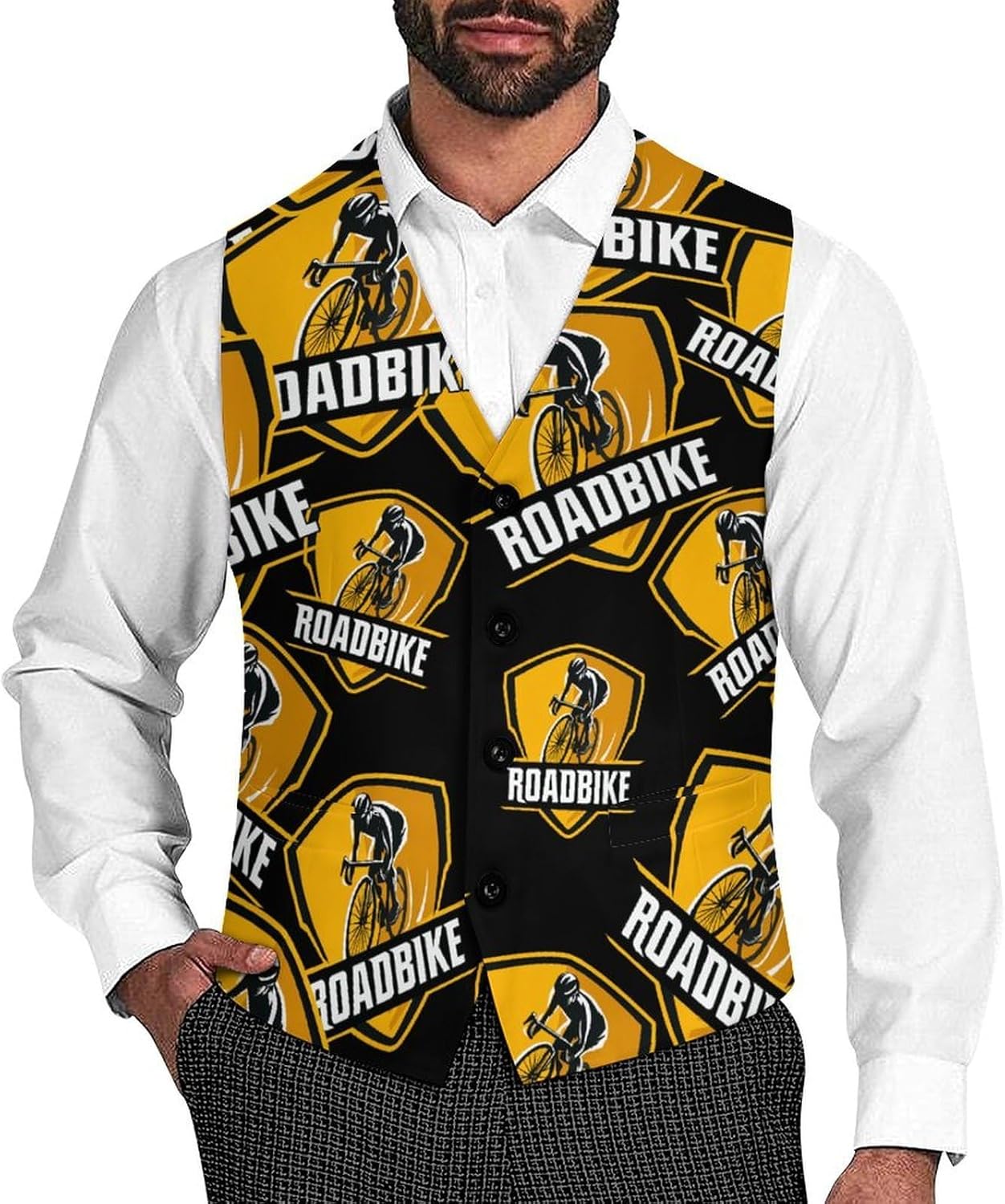 Roadbike Road Bike Suit Vest for Men Slim Fit Business Dress Waistcoat for Suits Tuxedo