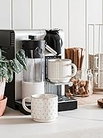 Vista 2 de LE TAUCI Juego de tazas de café apilables con soporte, tazas de espresso de cerámica para Au Lait, capuchino, café con leche, café, moca, té