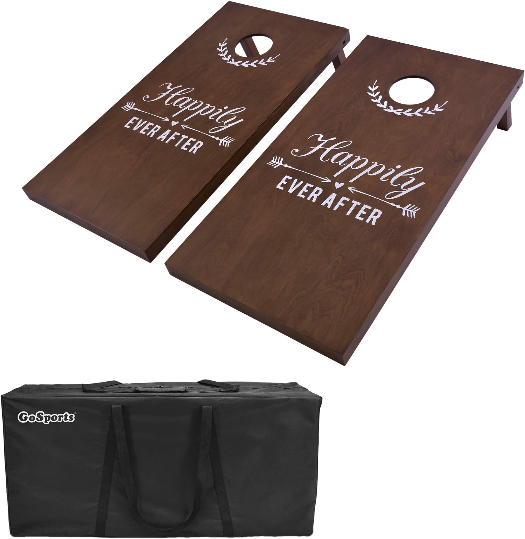 4 ft x 2 ft Dark Brown Stained Wedding Cornhole Boards