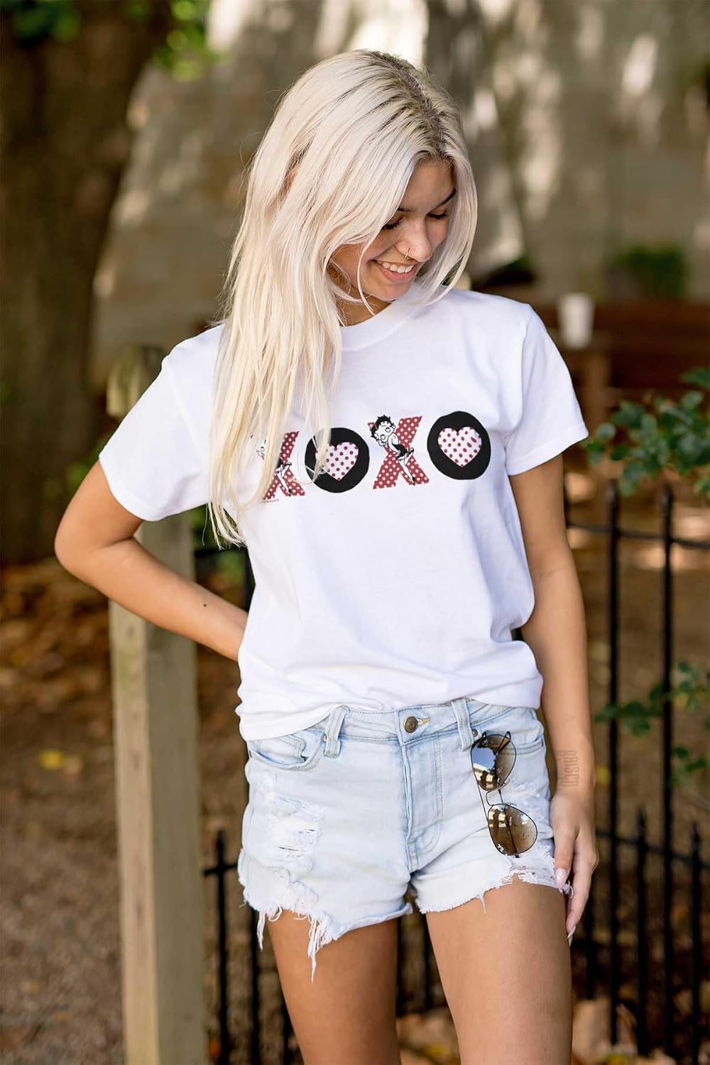 Betty Boop Kisses and Hugs XO Cute Womens Graphic T Shirt Tees