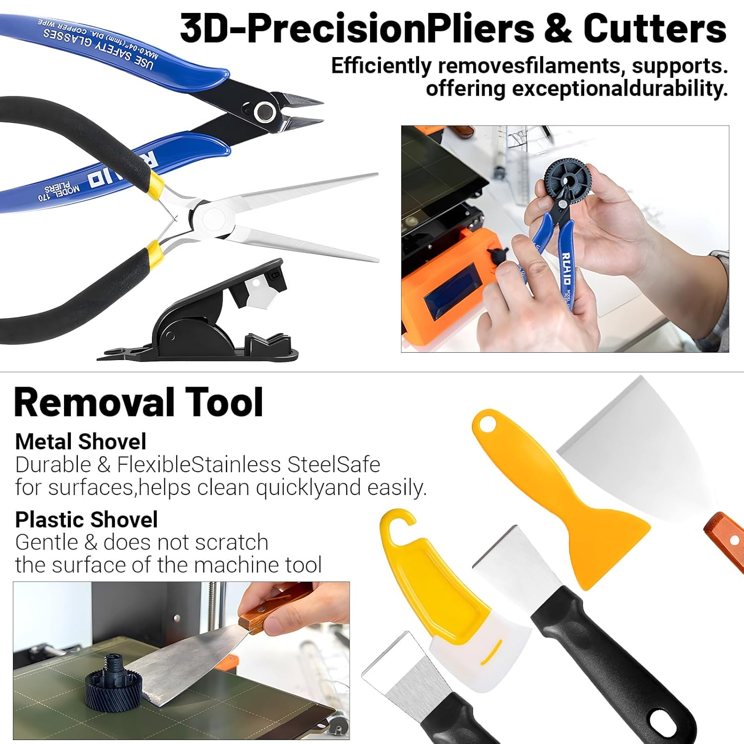 164Pcs 3D Printing Accessory Tools with Tool Bag for 3D Printer Modeler Basic Tools Diverse 3D Print Nozzle Cleaning Kit Mini Rotary Tool 3D Printer Tools for Remove/Trim (164, Large Size)