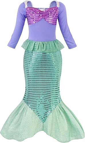 Miniatura 2 de Eledobby Little Mermaid Dress for Girls Ariel Costume Halloween Outfits Princess Mermaids Dresses Birthday Party Clothes