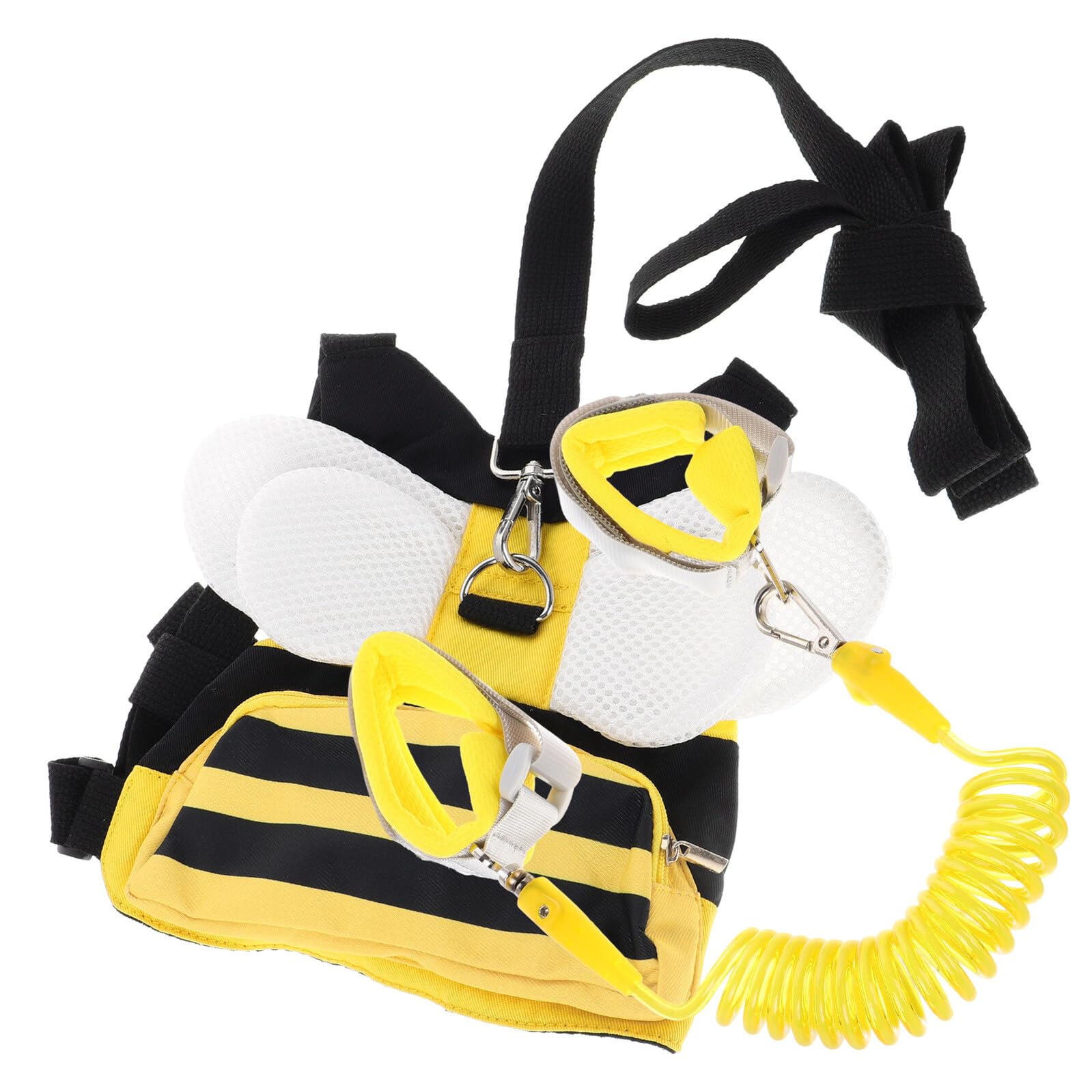 Porte-Épaule Garçon Fille Anti-perte avec Harnais Réglable et Laisse de Sécurité pour Promenade Extérieure Design Abeille Ludique Confortable et Polyvalent