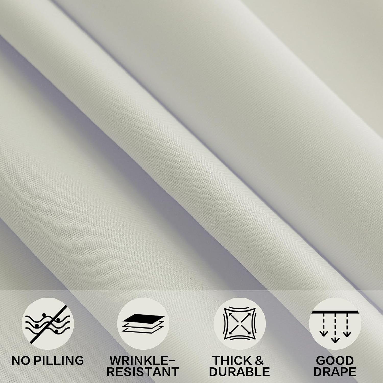 8ft Ivory Stretch Tablecloth for Rectangular Tables - Flared Wrap Design, Waterproof, Wrinkle-Resistant, Washable - Ideal for Weddings, Parties, Banquets & Table Protection