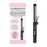L'ANGE HAIR Le Pirouette 32MM Titanium Rotating Curling Iron Self-Rotating Curler | Curls and Waves for Beginners and Pros | Premium Titanium 1.25 Inch Barrel | Black 32mm Black