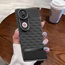 Pikkme Back Cover for iQOO Z10R 5G / Vivo V50 5G / V50e 5G / Vivo T4R 5G Camera Protection 3D Hexa Cube Design Silicone Protective Bumper Case (Black) gallery image