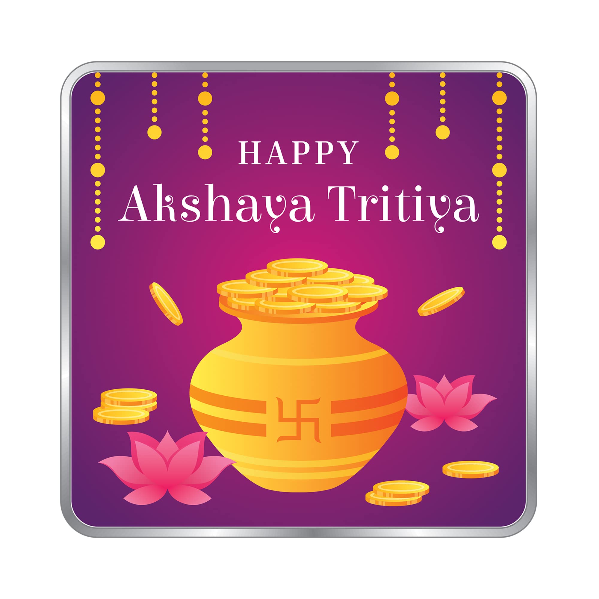 Precious Moments BIS Hallmarked Akshaya Tritiya Square Silver Coin 999 Pure.-image-28