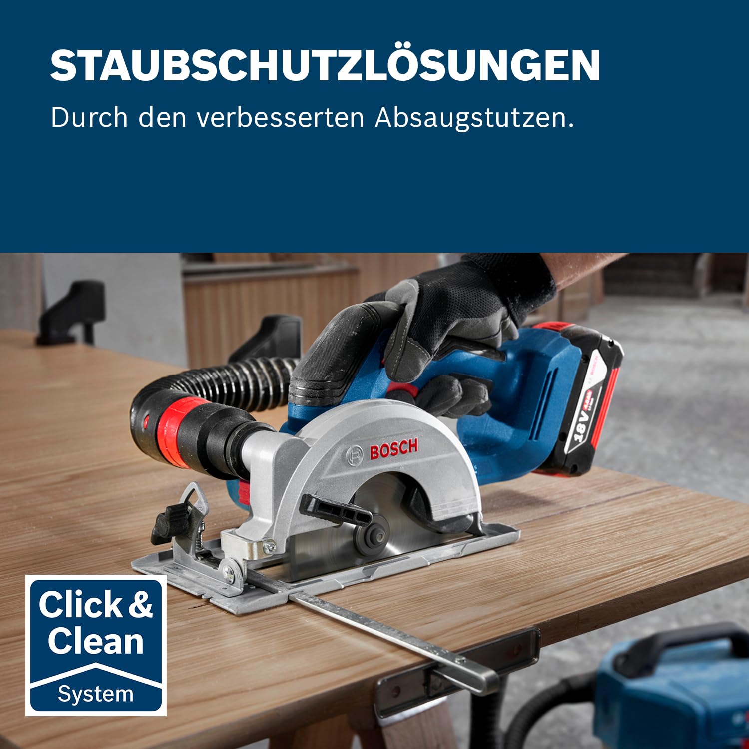 Bosch Professional 18V System Akku-Kreissäge GKS 18V-51 (Bürstenloser Motor, inkl. 1x Sägeblatt (140 mm) (ohne akku)