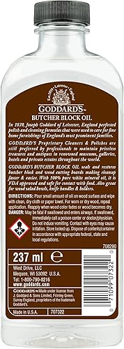 Miniatura 7 de Goddard's Aceite de bloque de carnicero, aceite mineral de grado alimenticio para tabla de cortar madera, limpia e hidrata utensilios de cocina de