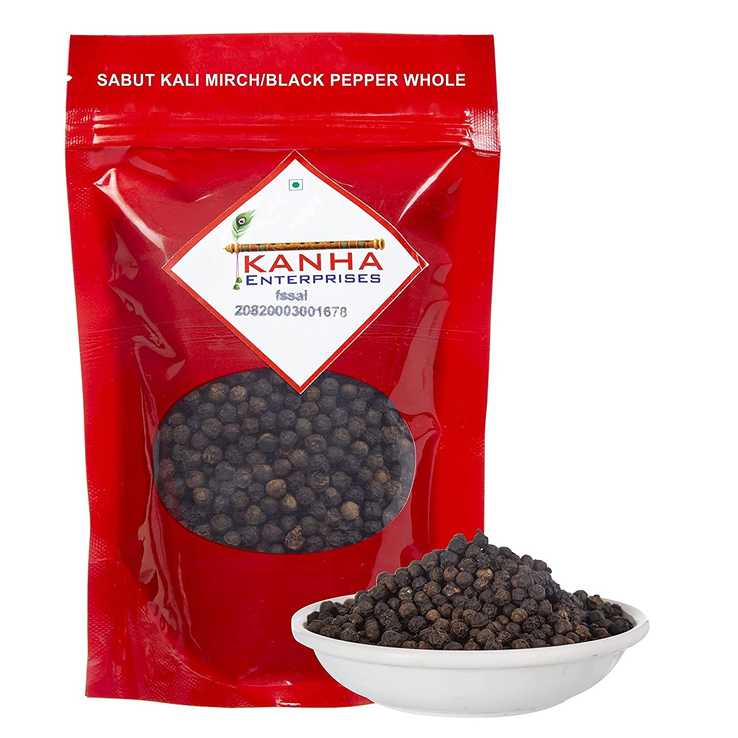 Kanha Enterprises Natural Fresh Whole Black Pepper Kali Mirch Spice (100 Grams)
