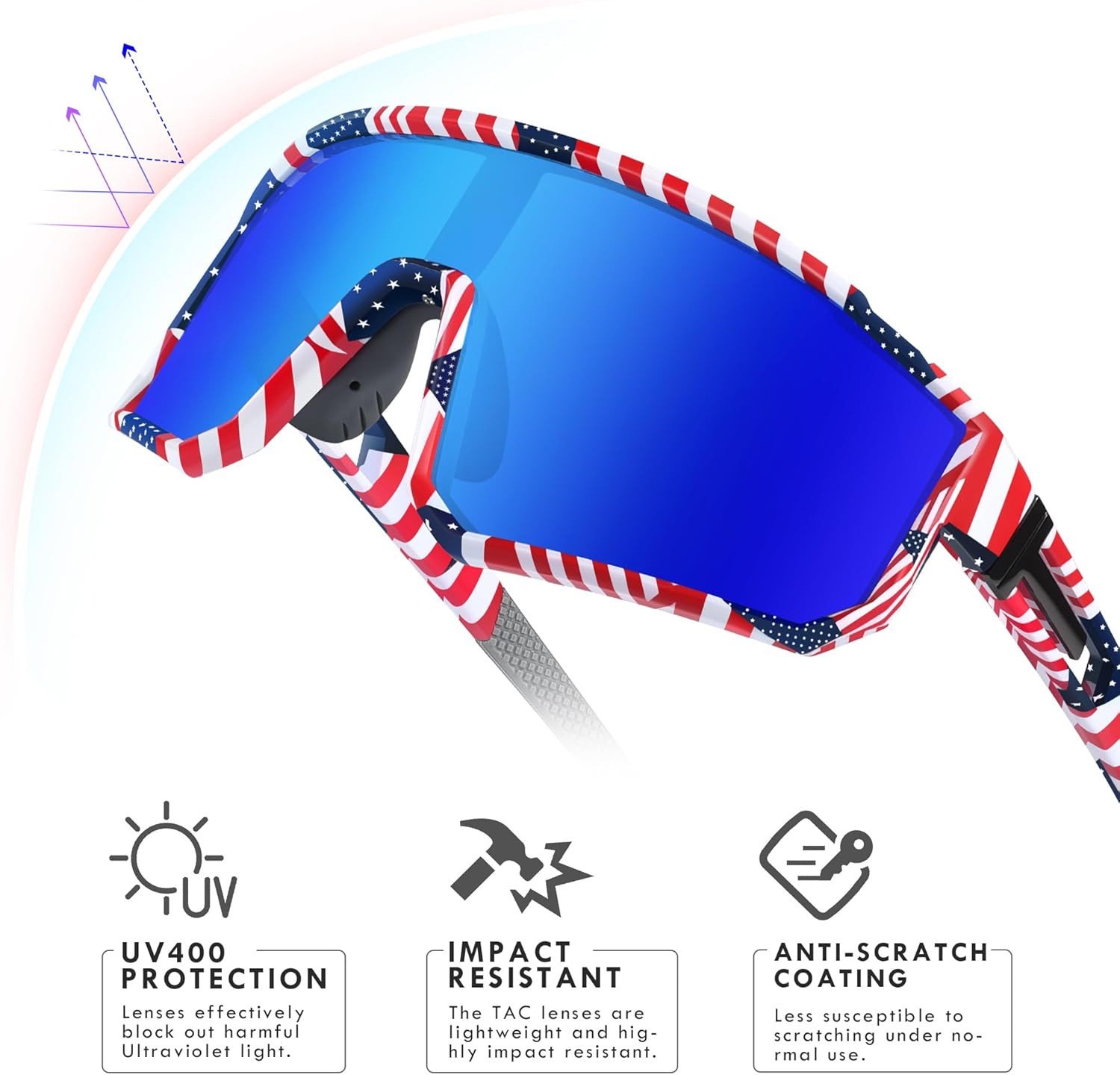 Youth Baseball Sunglasses, Kids Polarized Sports Sunglasses,UV400 Protection Glasses for Boys Girls Softball Cycling thumbnail