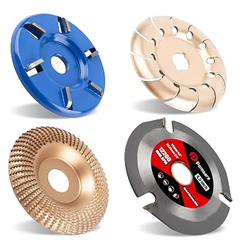Upgraded Tungsten Carbide Wood Carving Disc Grinding Wheel, Angle Grinder Polishing Pad Wood Sanding Shaping Cutting Discs, Stump Grinder Wood Carving Tools for Angle Grinder Attachments