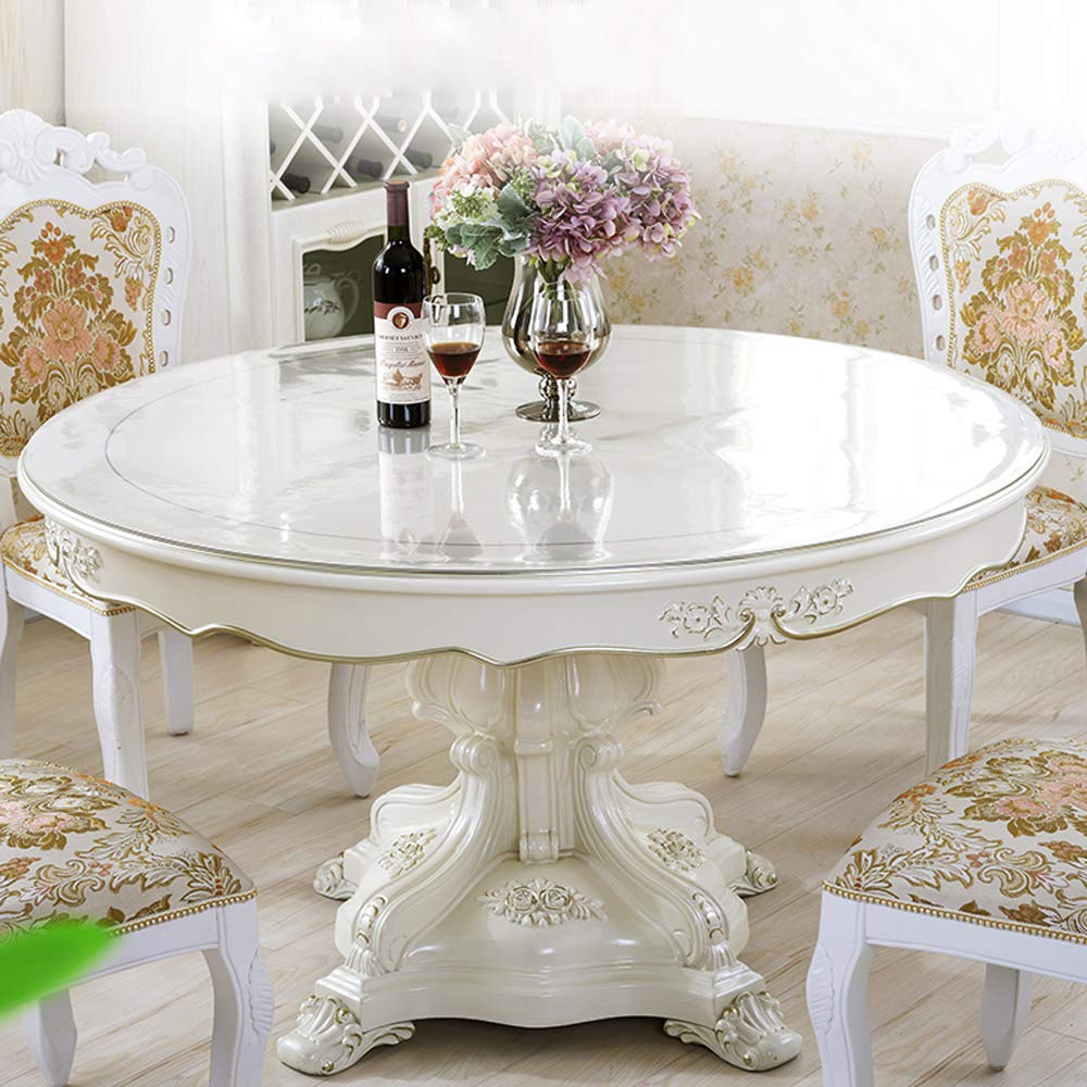 Amazon｜ZIJINJIAJU テーブルクロス 透明 直径60cm PVC テーブルマット