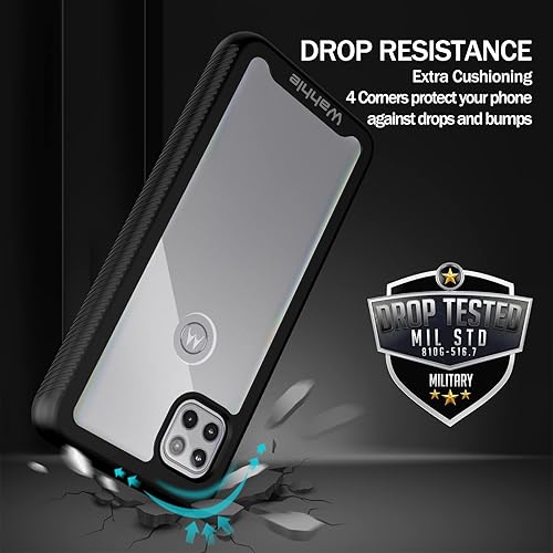 Miniatura 2 de wahhle Funda compatible con Motorola One 5G Ace, protector de pantalla integrado de cuerpo completo, a prueba de golpes, ajuste delgado, funda