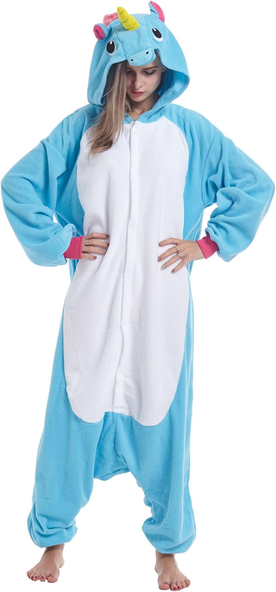 Peilylen Blue Unicorn Unisex Animal Sleep Wear Pyjamas Cosplay