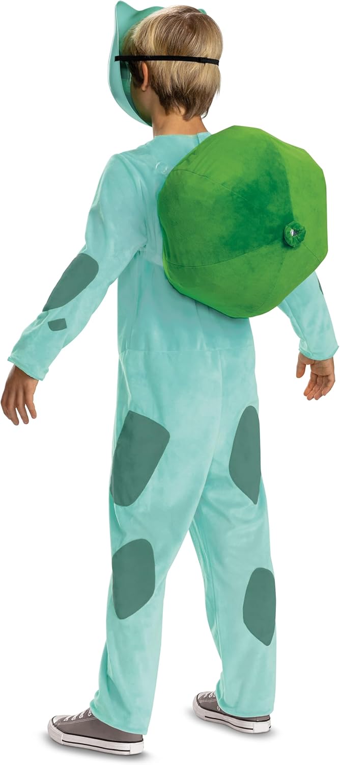Disguise Kids Pokemon Bulbasaur Costume | Boys Bulbasaur Cosplay | Starter Pokemon Costume | Inflatable Bulb & Headpiece, Size 4-6