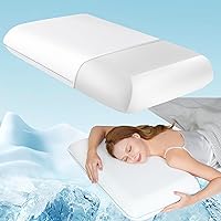 Vista 1 de Almohada refrescante de espuma viscoelástica suave, almohada cervical para dormir de lado, dormir de espalda y boca abajo, diseño ortopédico