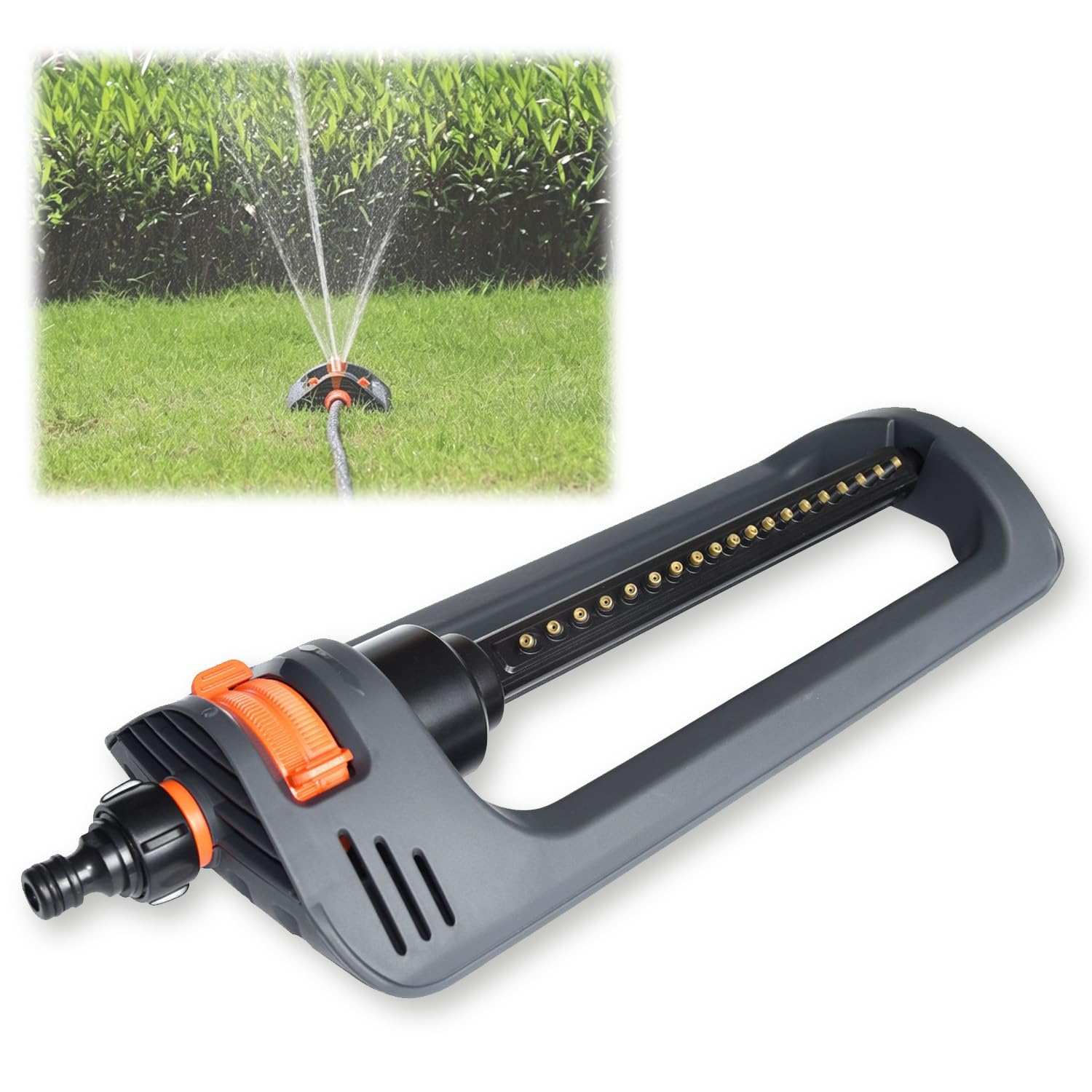 Rasensprenger Viereckregner Rasensprinkler, 19 Düsen Rasensprenger Garden zur Bewässerung von Flächen von 110-250 m², Garten Viereckrasensprenger mit Metallfilter für Flächenbewässerung Garten