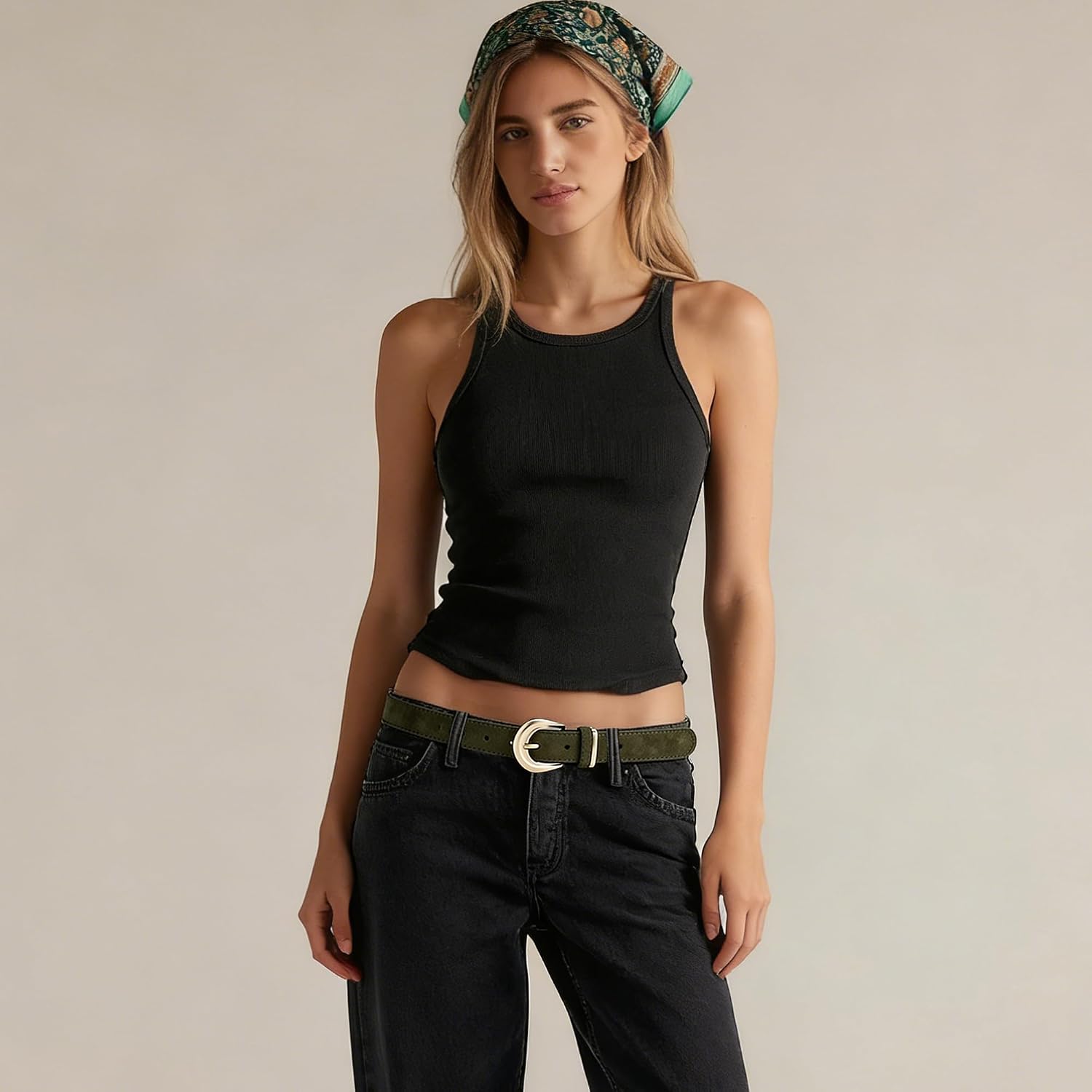 Earnda Suede Belts for Women Jeans Dresses Casual Wear Elegant Ladies Waist Belt with Gold Buckle