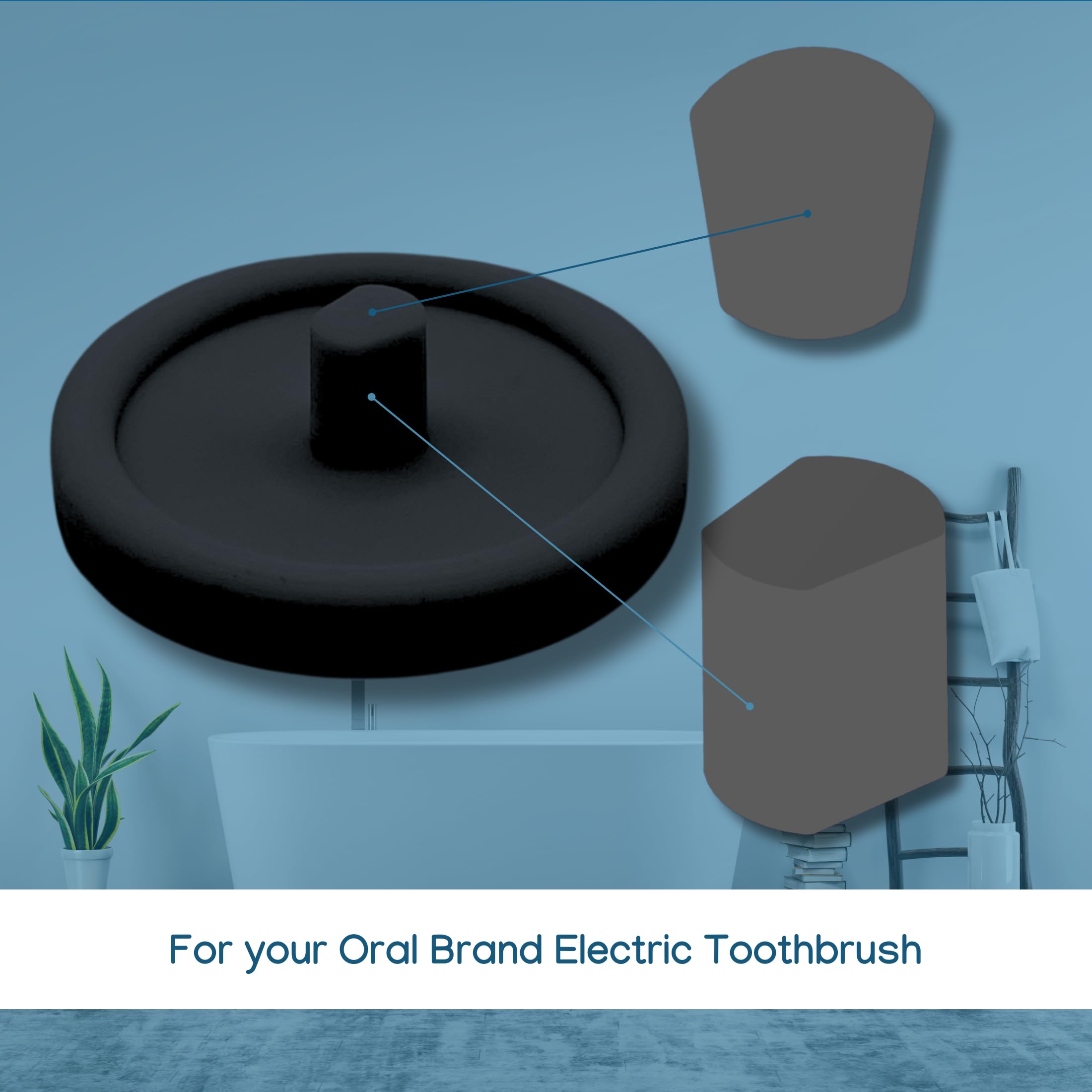 Oral Care Brand Electric Toothbrush Stand & Drip Tray (Black, Triple) - Image 2