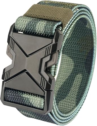 Cicilin Mens Quick Release Tactical Belt Military Work Nylon Web Work Adjustable Belt