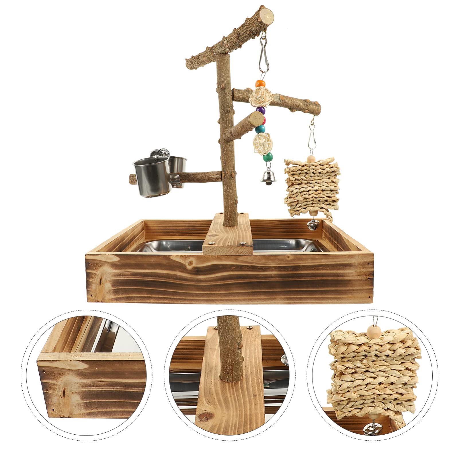 POPETPOP De Entrenamiento De Madera para Pájaros Soporte Resistente Al Desgaste para Cacatúas Juguete Interactivo para Loros Accesorio para Jaulas De Aves para Entrenamiento Casa