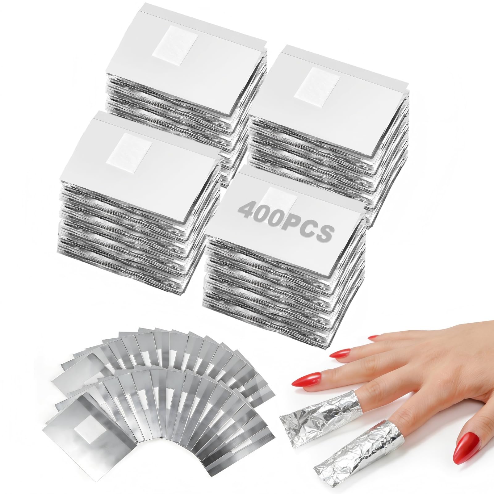 400 PCS Nail Foil Remover Wraps for Gel Polish Soak Off